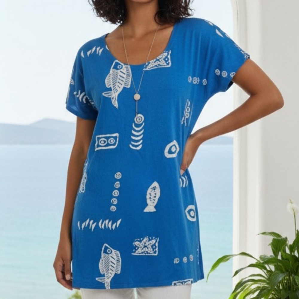 Funky Blue Fish Tunic